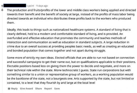 This Reddit post explores the benefits of changes that some might label as socialist. (socialism is a trigger word on social media but real discussion is going on amid the screaming)